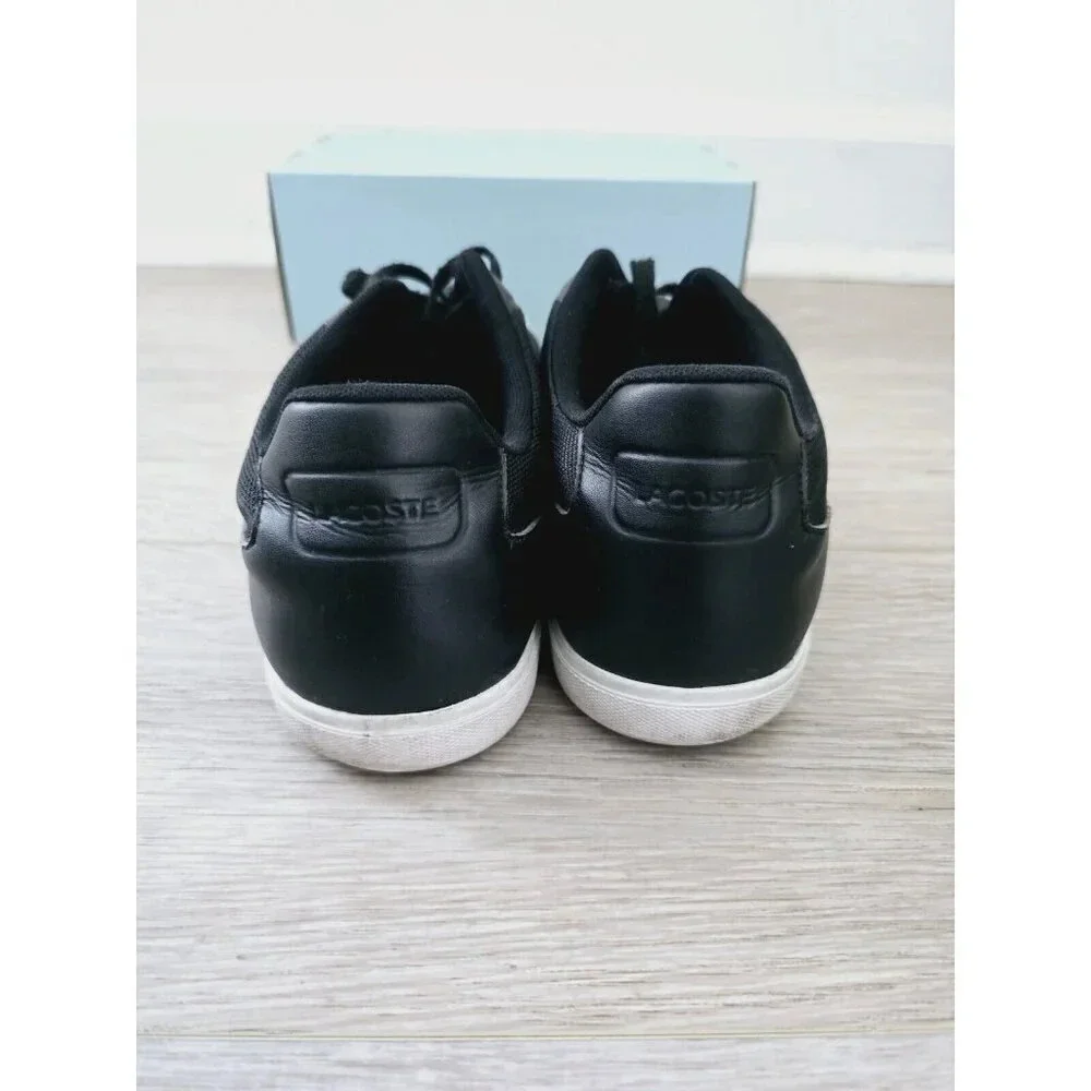 Lacoste Strideur 116 Black Low Rise Mens Lace Up Fashion Sneakers Shoes 12 - Picture 9 of 11